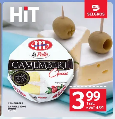 Camembert La Polle Classic promocja w Selgros