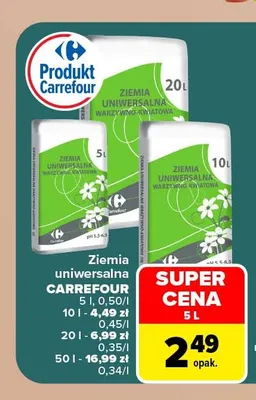 Ziemia uniwersalna 5 l Carrefour promocja w Carrefour