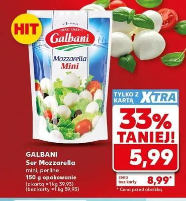 Ser Mozzarella mini perline Galbani promocja w Kaufland