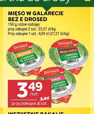 Mięso w galarecie bez E indyk Drosed promocja w Stokrotka