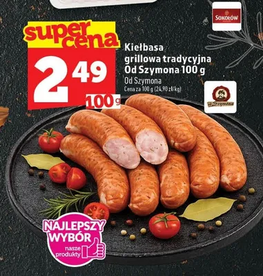 Kiełbasa grillowa tradycyjna Od Szymona promocja w TOPAZ