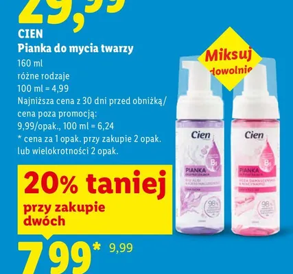 Pianka do mycia twarzy Cien Łagodząca promocja w Lidl