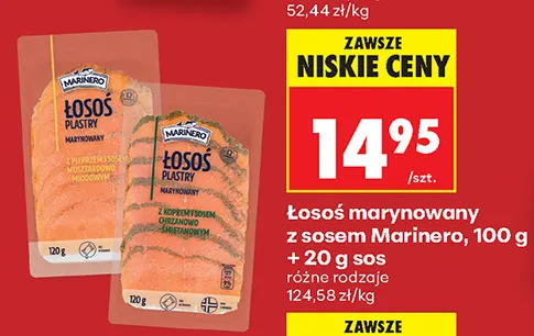 Łosoś marynowany z koprem i sosem chrzanowo-śmietanowym Marinero promocja w Biedronka