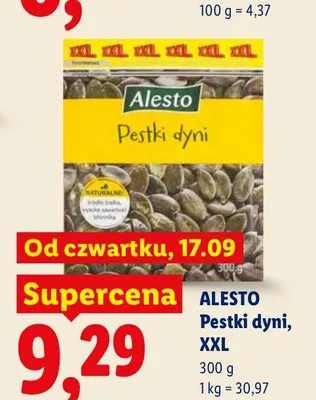 Pestki dyni XXL Alesto promocja w Lidl