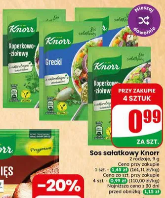 Sos sałatkowy Knorr koperkowo-ziołowy promocja w Dino