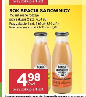 Sok Bracia Sadownicy promocja w Stokrotka