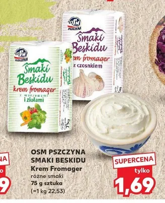 Krem Fromager z warzywami i ziołami OSM Pszczyna Smaki Beskidu promocja w Kaufland