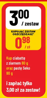 Zestaw ciabatta z ziarnem + pasta Seko promocja w POLOmarket