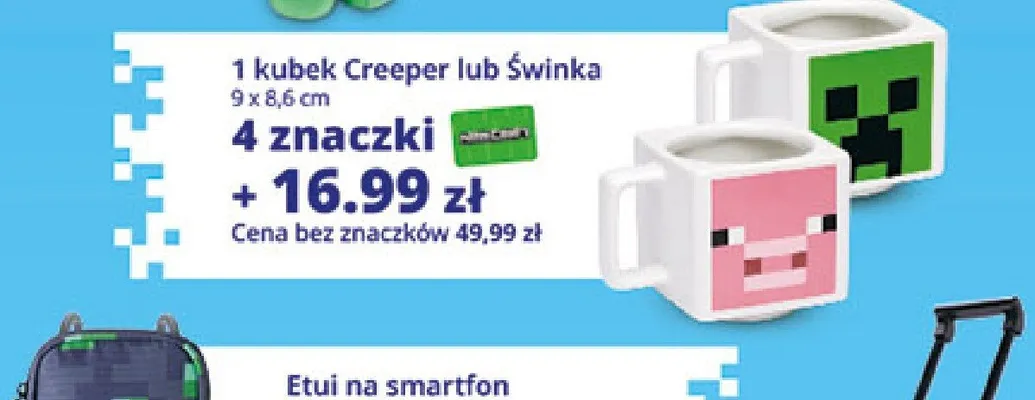 Kubek Minecraft Creeper 9x8,6cm promocja w Auchan