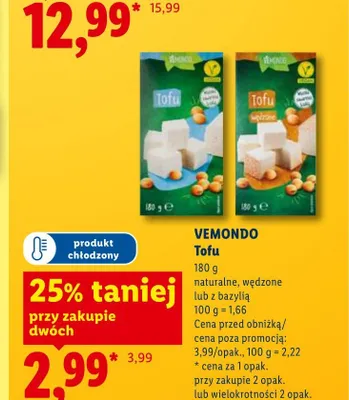 Tofu wędzone Vemondo promocja w Lidl