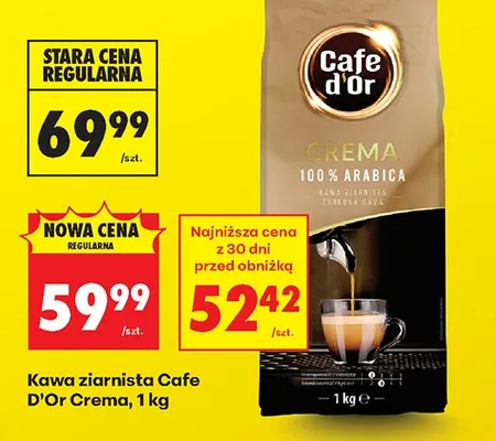Kawa ziarnista Cafe D'Or Crema promocja w Biedronka