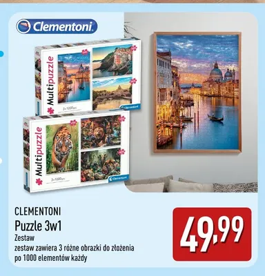 Puzzle 3w1 Clementoni promocja w Aldi