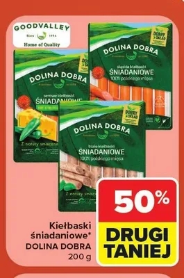 Kiełbaski śniadaniowe śląskie Dolina Dobra promocja w Carrefour