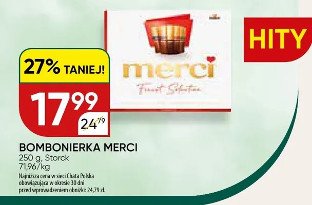 Bombonierka Merci Finest Selection promocja w Chata Polska