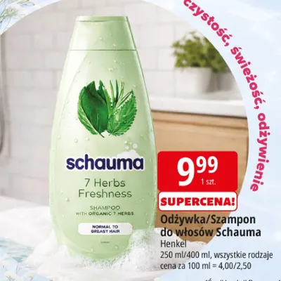 Szampon do włosów Schauma 7 Herbs Freshness promocja w Leclerc