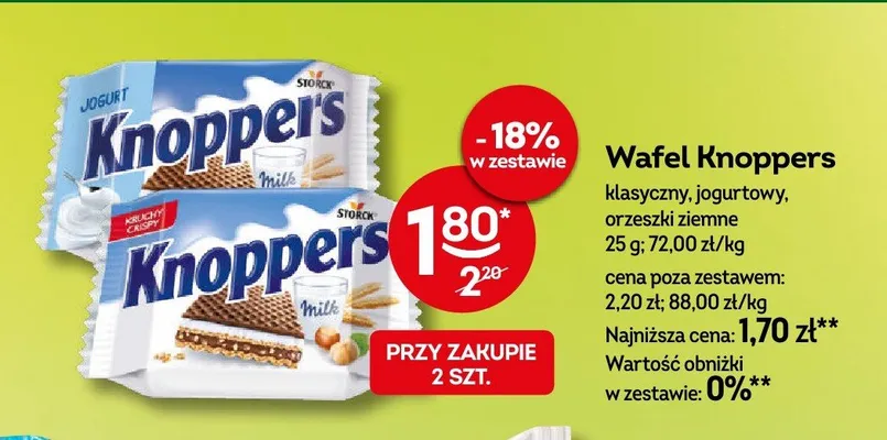 Wafel Knoppers klasyczny promocja w Żabka