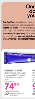 Maska peel-off do twarzy One-Day's You rozświetlająco-napinająca promocja w Hebe