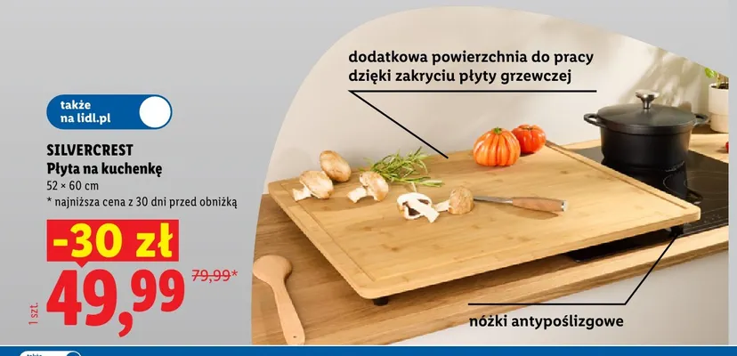 Płyta na kuchenkę Silvercrest 52x60 cm promocja w Lidl
