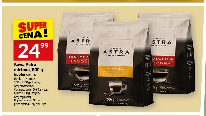 Kawa mielona Astra Crema Łagodna promocja w Twój Market