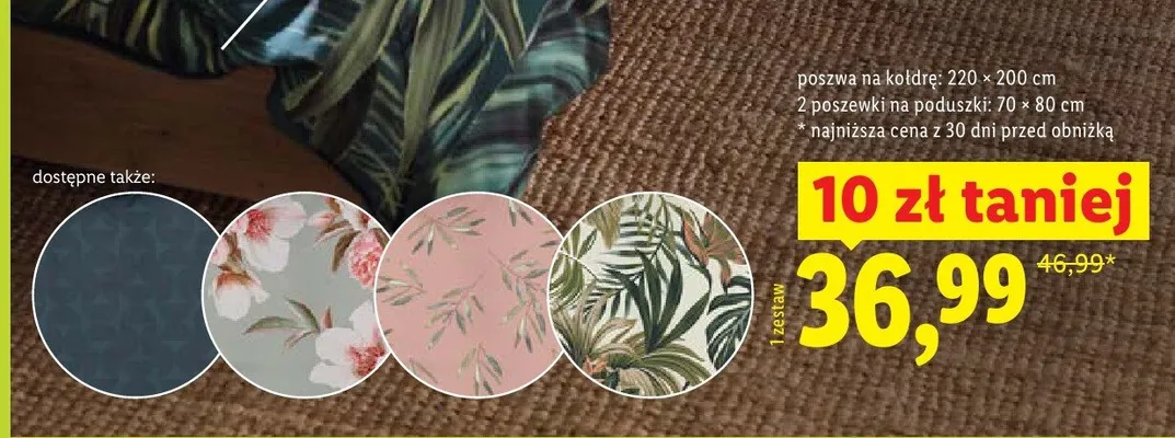 Komplet pościeli 220x200 cm 2x70x80 cm promocja w Lidl