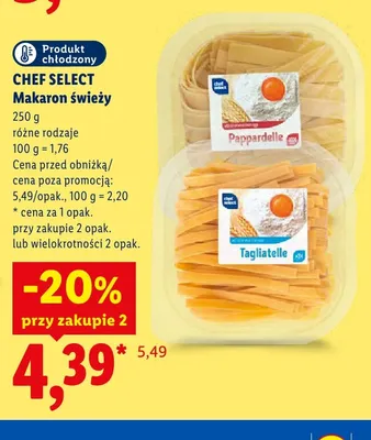 Makaron świeży Chef Select Pappardelle promocja w Lidl