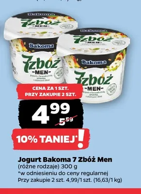 Jogurt Bakoma 7 Zbóż Men promocja w Netto