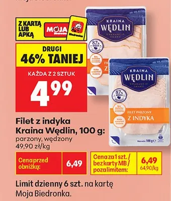 Filet z indyka wędzony Kraina Wędlin promocja w Biedronka