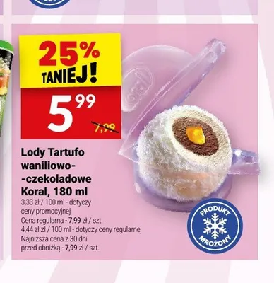 Lody Tartufo waniliowo-czekoladowe Koral promocja w Twój Market