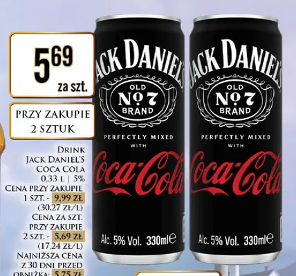 Drink Jack Daniel's Coca-Cola promocja w Dino