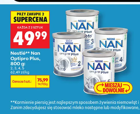 Mleko modyfikowane Nan Optipro Plus 4 Nestlé promocja w Biedronka