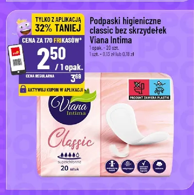 Podpaski higieniczne classic bez skrzydełek Viana Intima promocja w POLOmarket