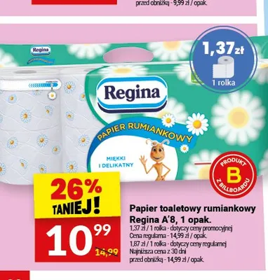 Papier toaletowy rumiankowy Regina 8-pak promocja w Twój Market