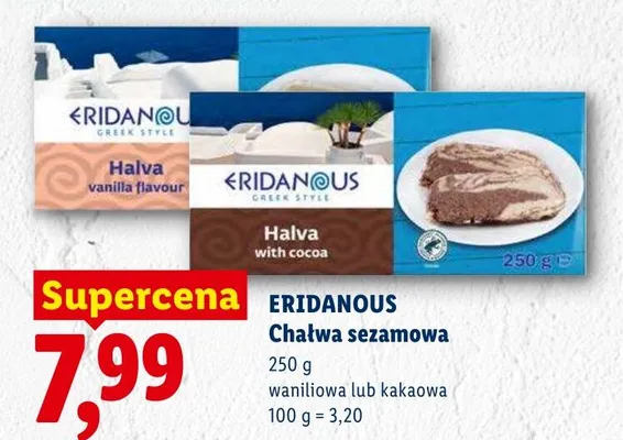 Chałwa sezamowa waniliowa Eridanous promocja w Lidl