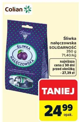 Śliwka nałęczowska Solidarność promocja w Carrefour