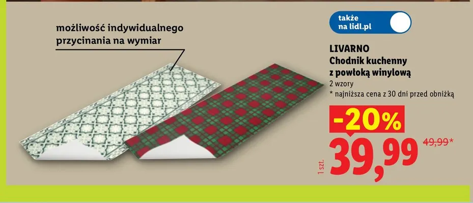 Chodnik kuchenny z powłoką winylową Livarno promocja w Lidl