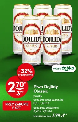 Piwo Dojlidy Classic promocja w Żabka