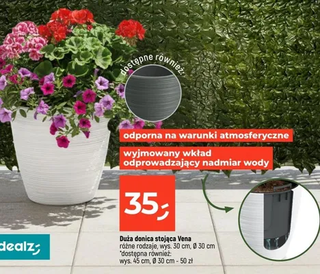 Duża donica stojąca Vena różne rodzaje promocja w Dealz