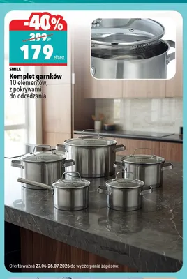 Komplet garnków Smile 10 elementów promocja w Biedronka Home