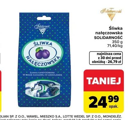Śliwka nałęczowska Solidarność promocja w Carrefour Market