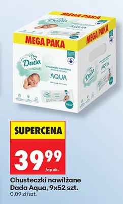 Chusteczki nawilżane Dada Aqua promocja w Biedronka