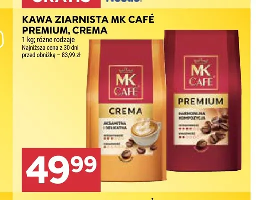 Kawa ziarnista MK Café Premium promocja w Stokrotka