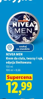 Krem do ciała, twarzy i rąk Nivea Men edycja limitowana promocja w Lidl