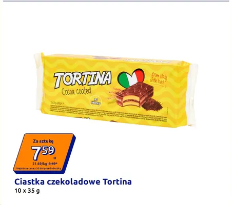 Ciastka czekoladowe Tortina 10-pak promocja w Action