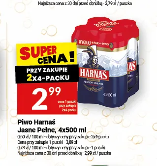 Piwo Harnaś 4-pak 500 ml promocja w Twój Market