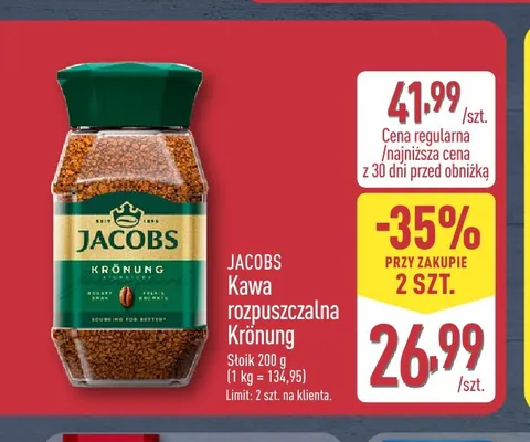 Kawa rozpuszczalna Krönung Jacobs promocja w Aldi