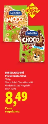 Płatki śniadaniowe Choco Muszelki Lubella Kubuś promocja w Lidl