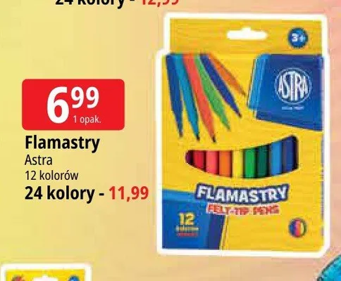Flamastry Astra 12 kolorów promocja w Leclerc