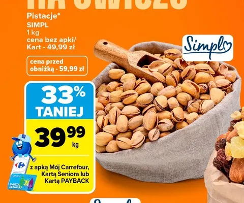 Pistacje Simpl promocja w Carrefour