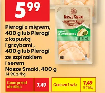 Pierogi ze szpinakiem i serem promocja w Biedronka