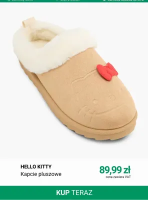 Kapcie pluszowe Hello Kitty promocja w Deichmann